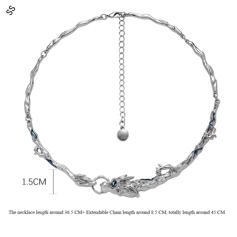 Original Innovative Chinese Dragon Series Collarbone Necklace Chain  Luxury Fashion Jewelry Set For Neck Decoration