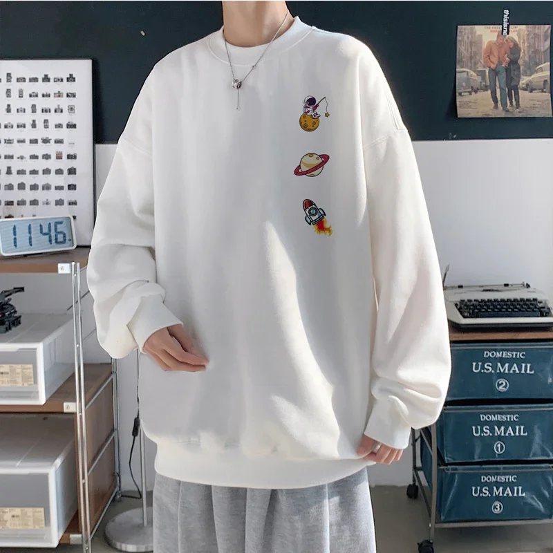 

Men's Oversized Hoodie White 5XL Harajuku Hoodies Oversize For Men Anime Print Man Casual Wear Hoody Funny Male Sweatshirt