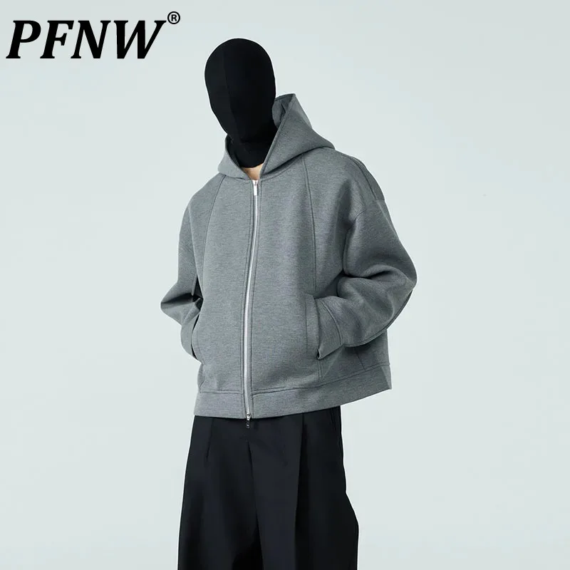 

Мужская утепленная толстовка PFNW, черная утепленная толстовка с капюшоном, на молнии, в стиле панк, на осень/зиму, 12Z6805