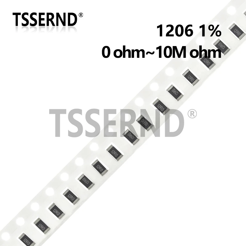 

200 шт. 1% SMD резистор 0R ~ 10M 1/4W 1206 1 10 0,1 100 150 220 Ом 1K 330 K 470 K 10K 2,2 K 1R 10R 100R 150R 220R 330R 1M