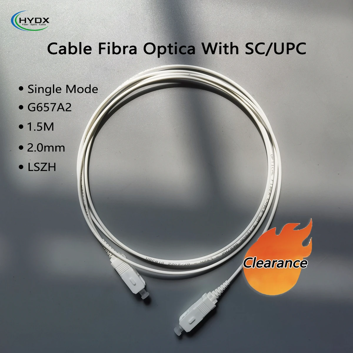 1.5M SC/UPC To SC/UPC Fiber Optic Patch Cable FTTH 2.0mm G657A2 LSZH White Indoor Extension Cable Simplex Convert Patch Cord