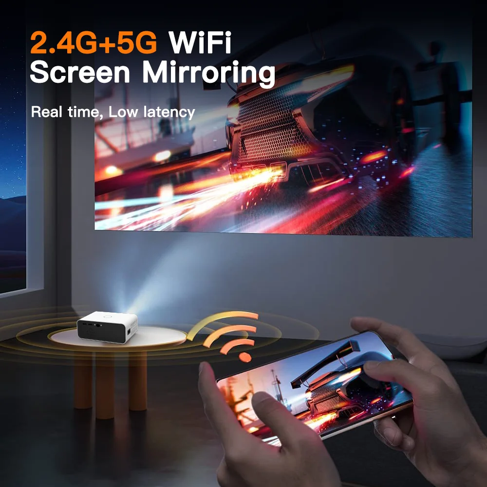 LynCast Projector 4K 1080P 200ANSI Android 11.0 Video Projection BT Dual WIFI Home Theater L012CQ
