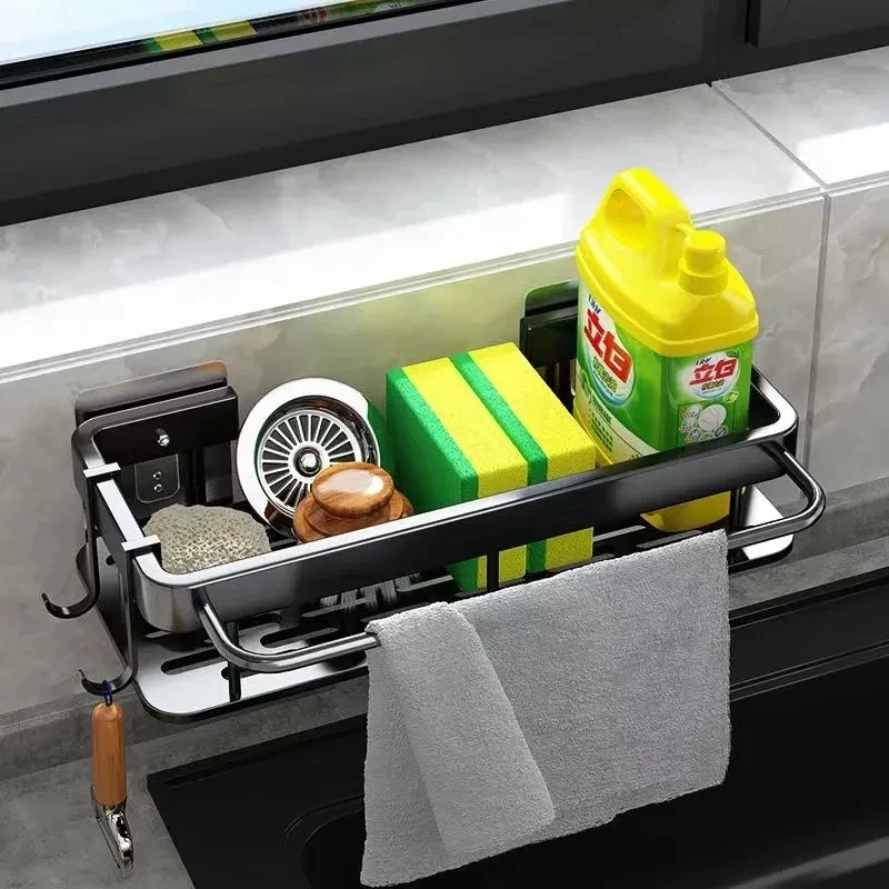 Bathroom Shelves Wall Mount Corner shelf Shampoo Towel Holder Kitchen Storage Rack Alumimum Bathroom Kitchen Accessories 5
