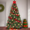 4FT Artificial Christmas Tree, Christmas Holiday Pencil Tree with Thick Branch Tips, Winter Party Decoration with Iron B 4