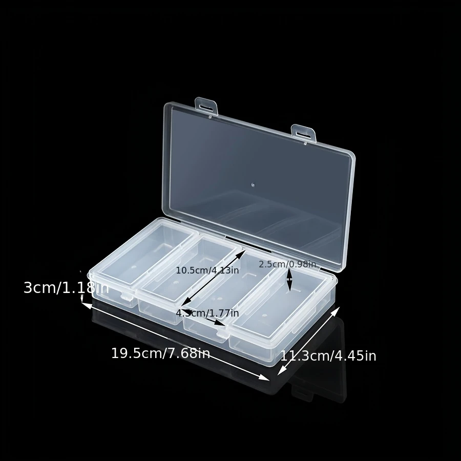 4 Adjustable Dividers Clear Plastic Storage Organizer Box - Craft & Sewing Supplies Container with Removable Compartments - 2
