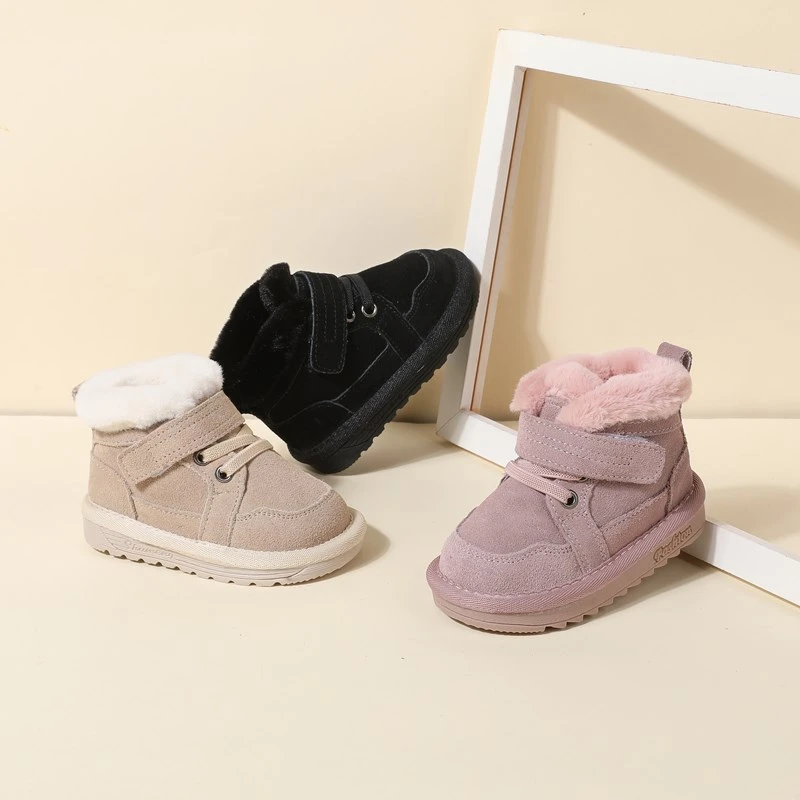 Botas de para bebé Unisex, zapatos bonitos de cuero para niño y niña, zapatillas de algodón cálidas niño, zapatos de fondo suave para bebé|Primeros pasos| - AliExpress