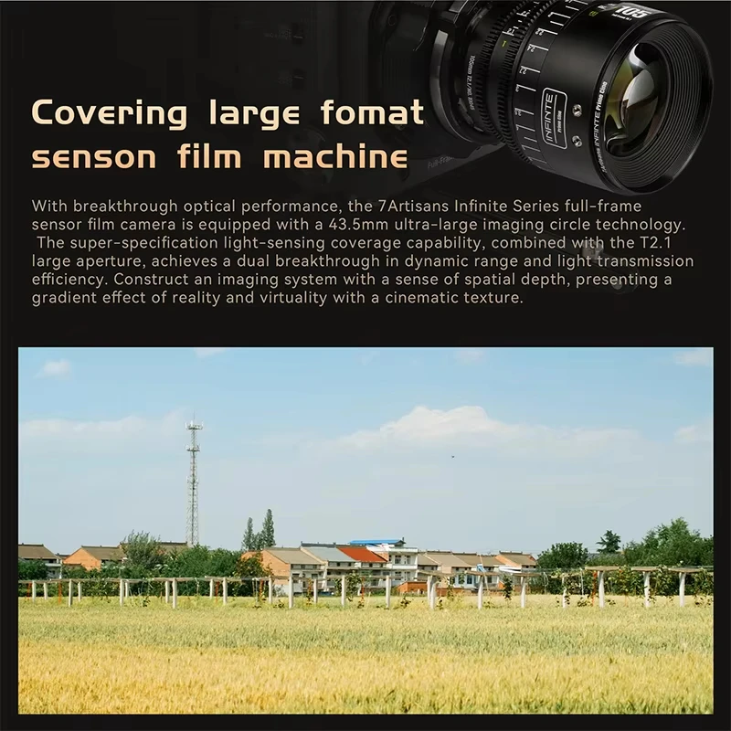 7artisans 16mm/24mm/35mm/50mm/85mm/105mm/135mm T 2.1-2.5 인피니티 시리즈 풀프레임 시네마 렌즈 (캐논 EF/PL 마운트 카메라용)