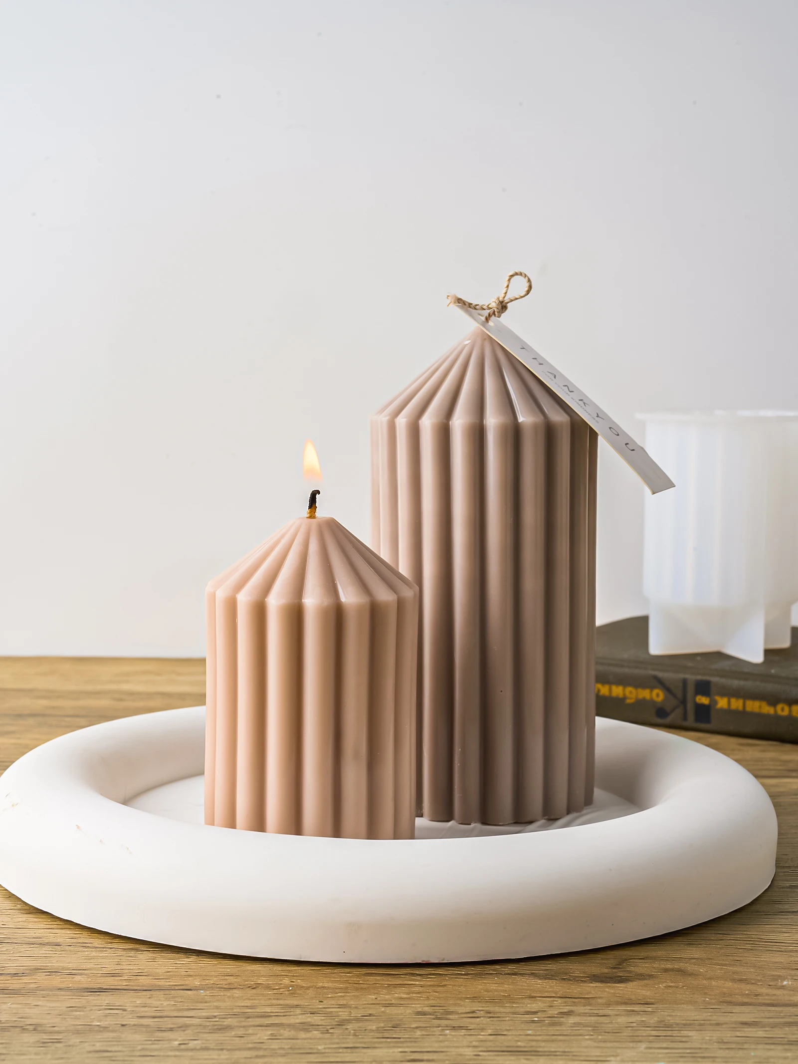 Classic Stripe Pillar Silicone Candle Molds DIY Church Candles Making Supplies Long Aromath Christmas Wax Mould Wedding Decor silicone mold silicone candle mold aromatherapy candle mold silicone candle molds candle mold