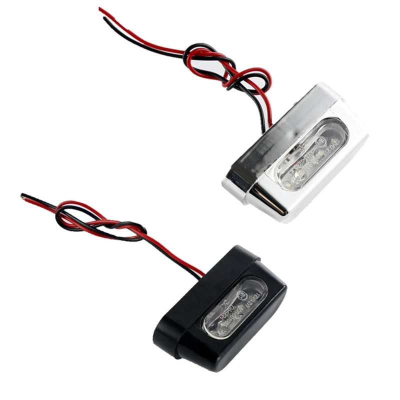 

12V Mini Motorcycle LED License Plate Light Motorbike LED Rear Tail Number Light Light Assembly F19A
