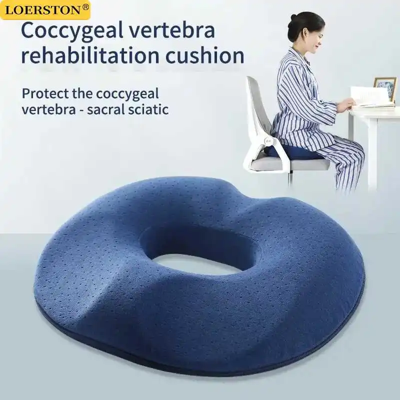 Orthopedic Memory Foam Donut Pillow Coccyx Seat Cushion Hemorrhoid Cushion Tailbone Cushion for Pregnant Butt Cushion