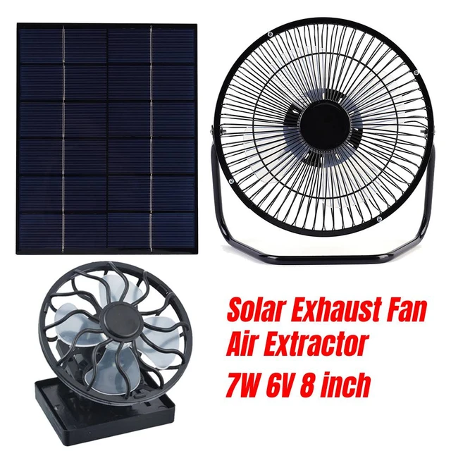 7W 6V 8 inch USB Solar Exhaust Fan Air Extractor Solar Panel Powered  Ventilator Fan for Office Outdoor Power Bank Mini Solar Pan - AliExpress
