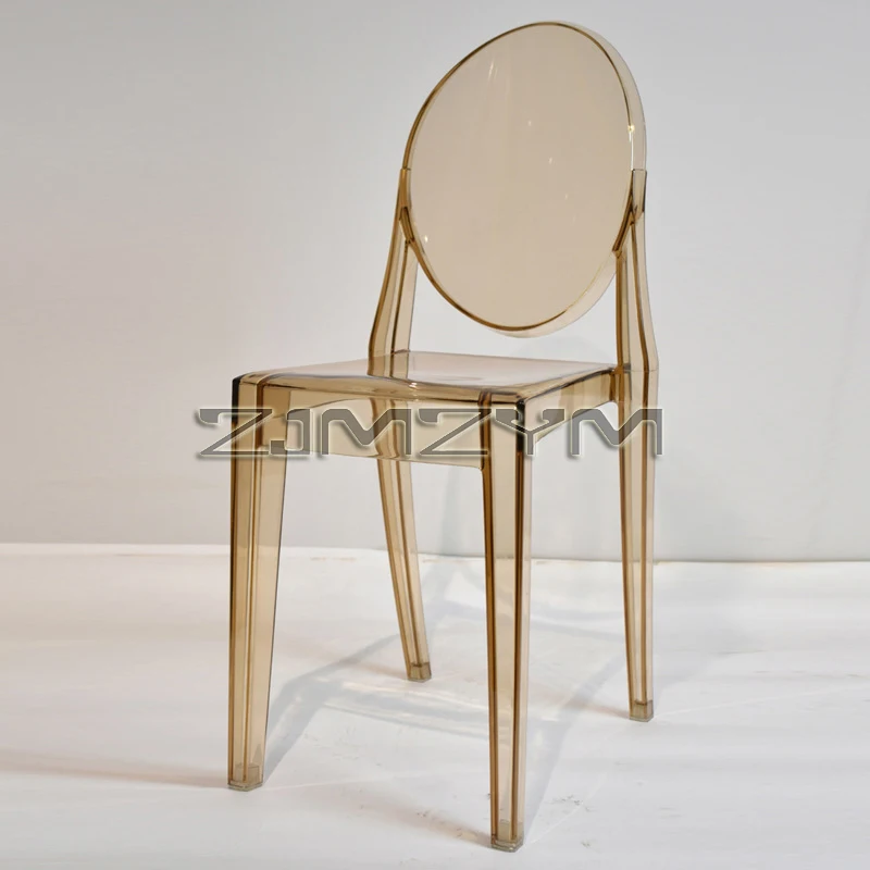 Leisure Chair Transparent Dining Acrylic Chair Multicolor Plastic Cosmetic Furniture Backrest