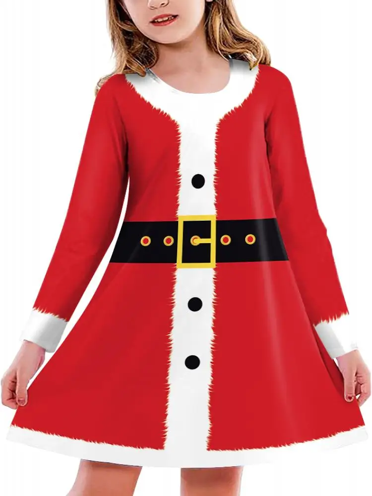 

Christmas Dress for Kid Cosplay Santa Claus Costume Cute Child Snowman 3D Printing Pajamas Robe Sleepwear Party Costume