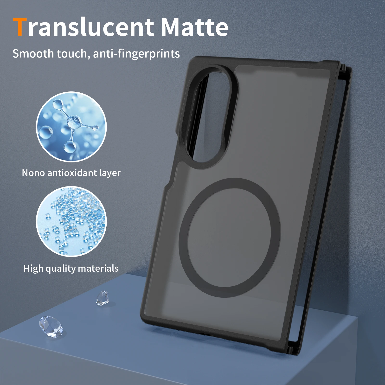 Magnetic Matte Translucent Shockproof Phone Case