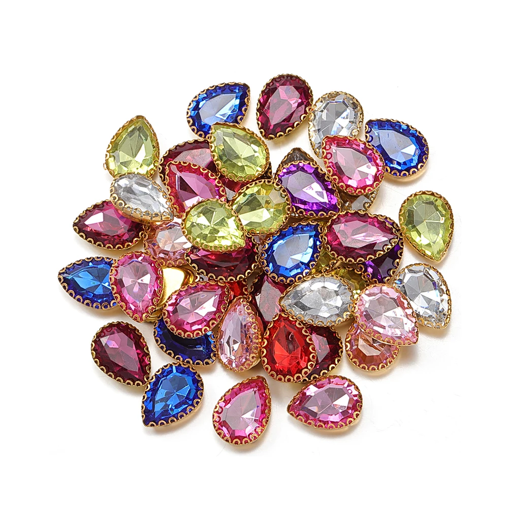 50 Шт. Простой Waterdrop Rhinestone