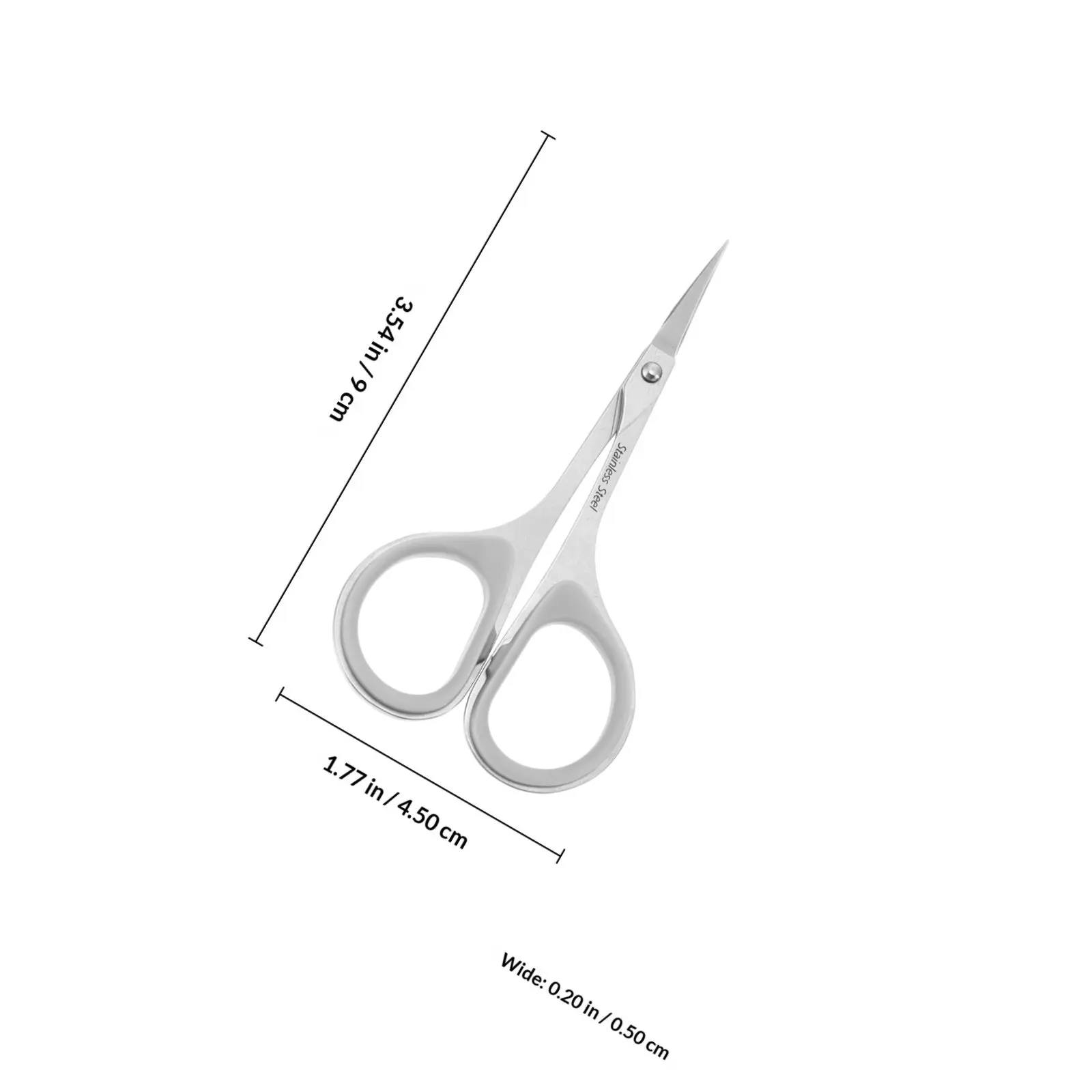 3Pcs 메이크업 가위 프리미엄 스테인레스 스틸 수염 눈썹 코 머리 트리밍 손질 가위 얼굴 머리카락 도구
