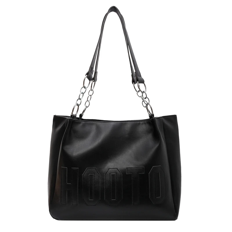 

New Hot Fashion PU Leather Women Shoulder Bag Solid Color Letter Bag Ladies Tote Bags Casual Large-Capacity Female Handbag 2023.