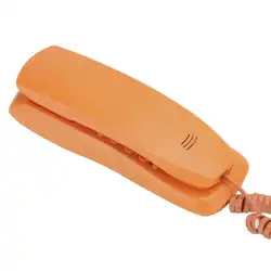 Wall Mountable Landline Telephone with Mute and Pause Functions for Office, Home, and Hotel Use (Orange)