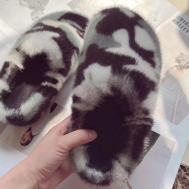 Slippers Mink Fur Women, Louis Vuitton Mink Fur Slippers