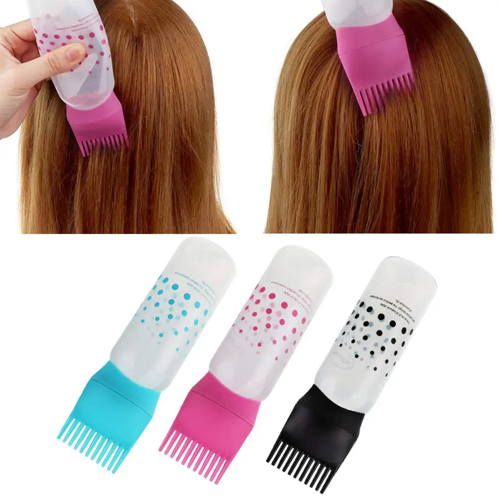 1PCS 120ML Hair Dye Applicator Bottles Plastic Dyeing Shampoo Bottle Oil Comb Brush Styling Tool Hair Coloring Hair Tools