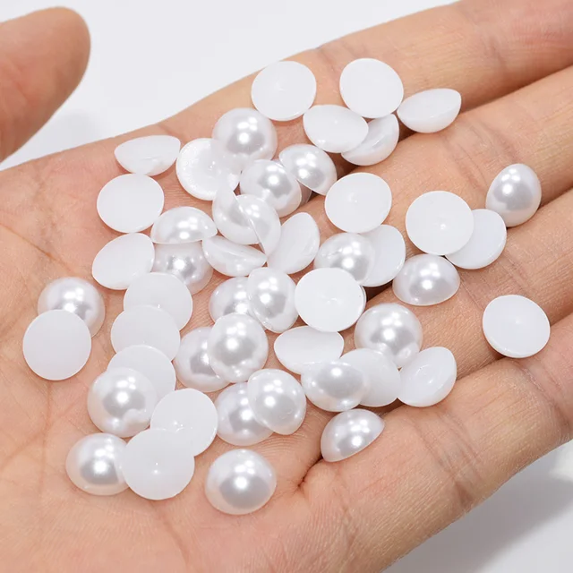  5900 Pcs Half Pearls for Crafts Black Nail Pearls for