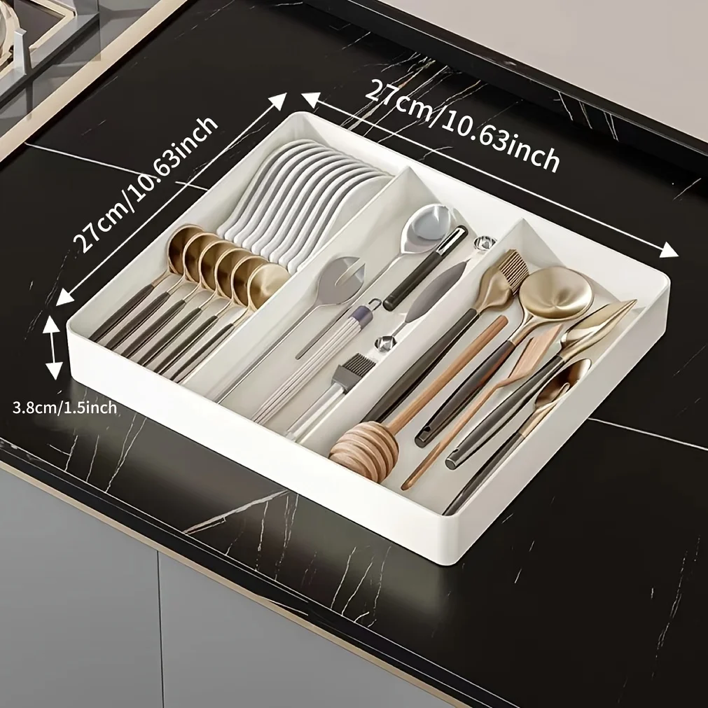 Versatile Adjustable Plastic Organizer Set Lightweight Large Capacity for Desk Drawer Coffee Bar Kitchen & Office storage box rotating storage organizer