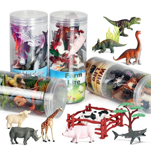12Pcs/set Animal Toy Simulation Mini Jungle Dinosaur Wildlife  marine life Plastic Model  Action Scenes Toy For kids Gift 6