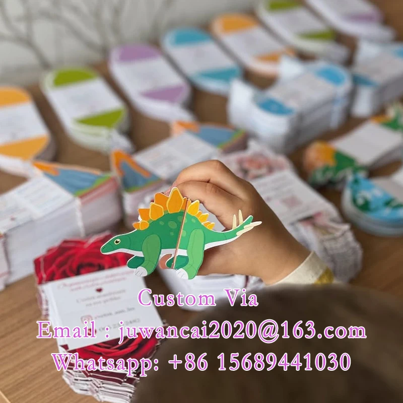 맞춤형 대나무 모양 3D 명함, 독창적인 접이식 카드, 인쇄된 접이식 거울 전단지, 광고 전략 브로셔, QR