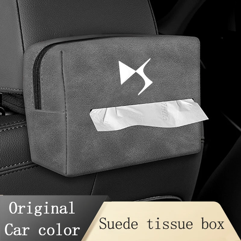

Car Suede Tissue Bag Protector Cover For DS WILD RUBIS SPIRIT DS3 Cabrio DS4S DS6 Car Seat Back Tissue Box Interior Accessories