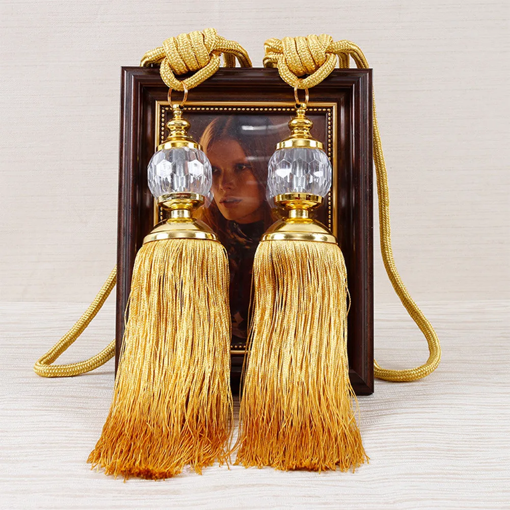 2pcs Curtain Tiebacks Luxury Curtain Tie Backs Tassels Hold Backs Rope Tassel Tiebacks Beaded Ball Decor Curtain Decoration curtain accessories,curtain tiebacks