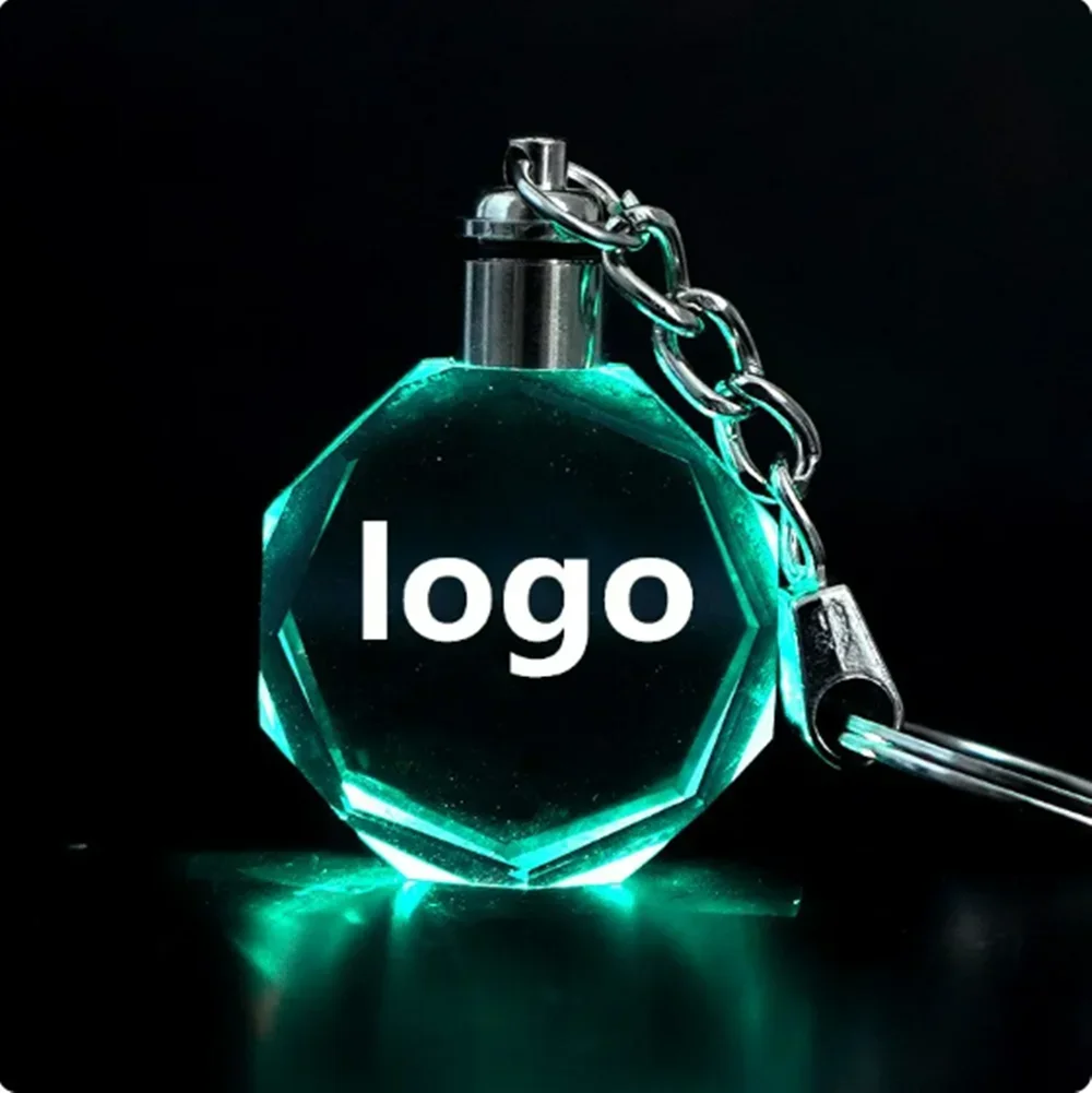 Motorcycle Keychain LED 7Colors K9 Crystal Customized Key Chain for YAMAHA KAWASAKI SUZUKI TOYOTA HONDA KTM BMW