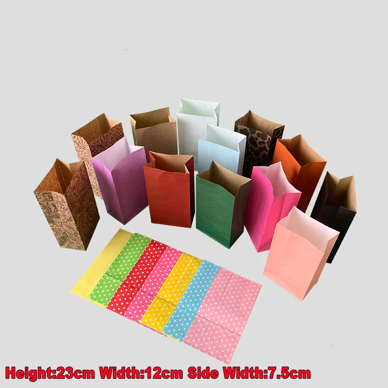 

50 Pc Candy Packaging No Handle Square Bottom Pencil Paper Storage Bag For Gift Customized Jewelry Spot Cosmetic