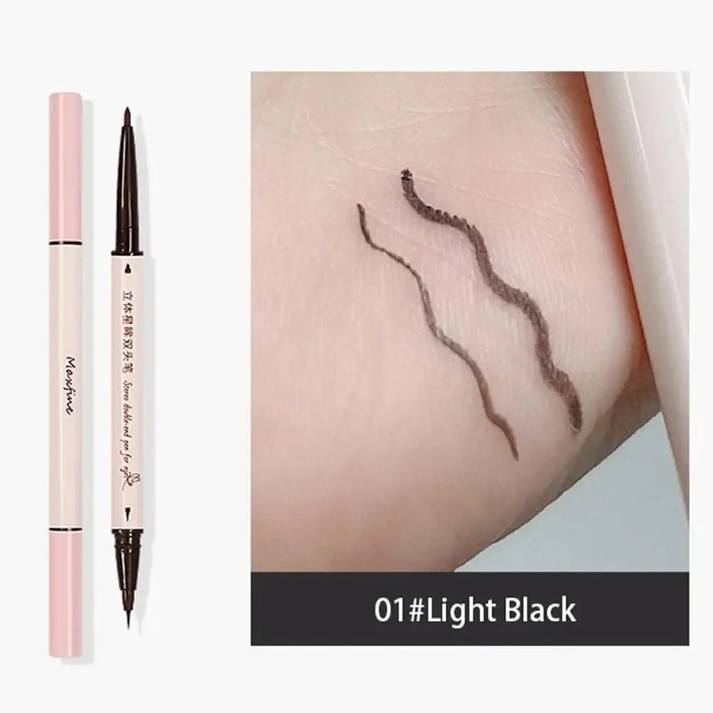 

2-in-1 Double Headed Eyeliner Pen+Lying Silkworm Stick Shadow Pearl Makeup Matte Glitter Pen Pencil Eye Highlighter Liner E X1T2