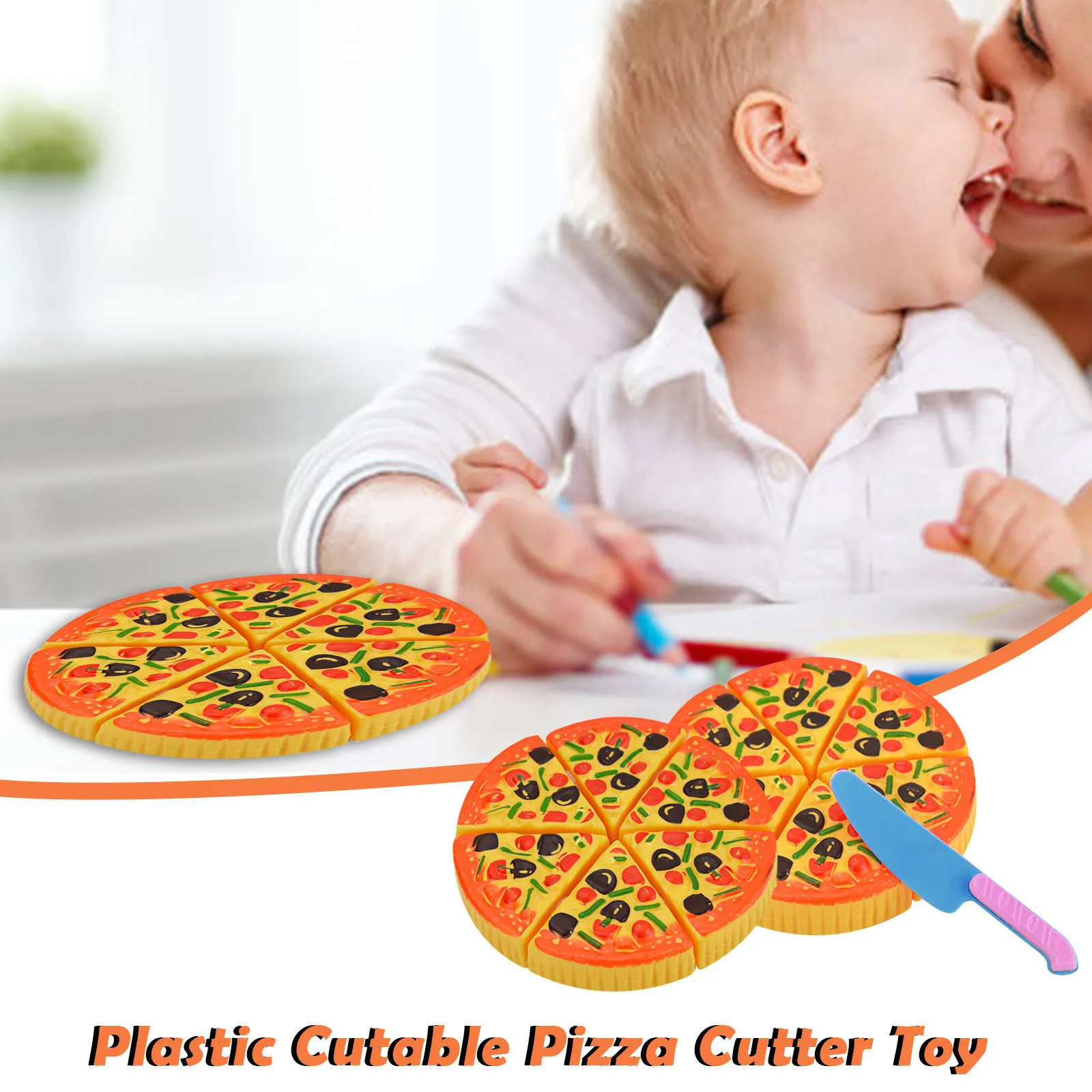 Slices Pizza Food Toppings Pretend Dinner Kitchen Childrens Play Gift Toy Kids Education Hunger Hippo Game