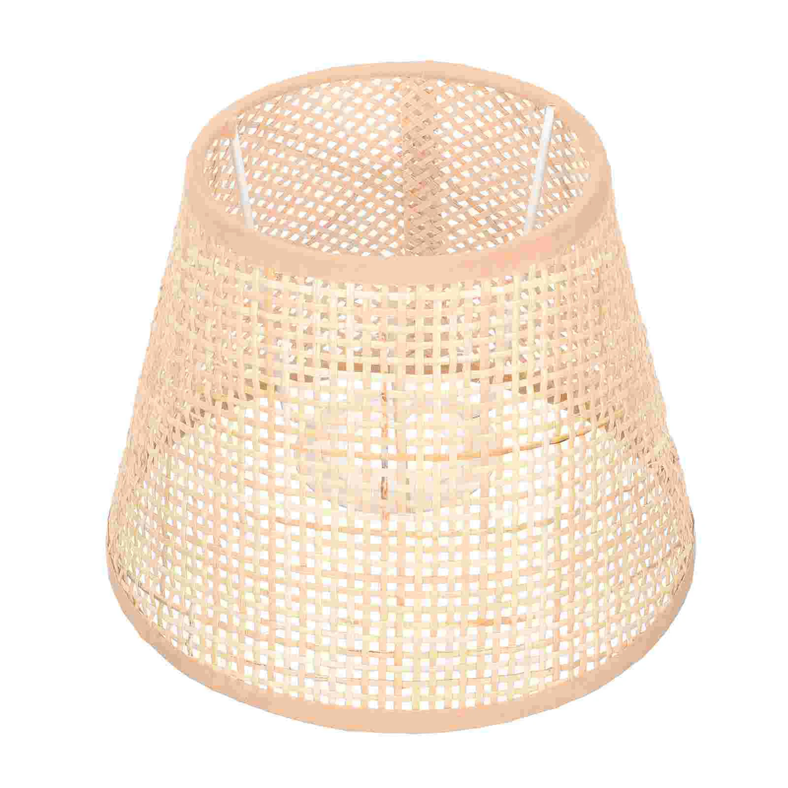

Rattan Lampshade Cover Decoration Woven Replacement Desktop Light Bedside Simple for Table