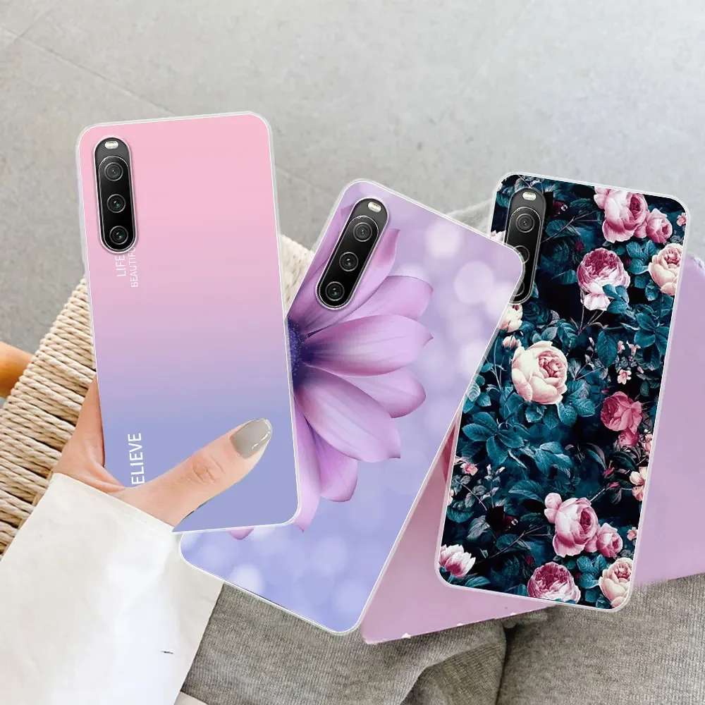 Elegant Marble Painted Clear Silicone Case for Sony Xperia 10 IV & 5 IV