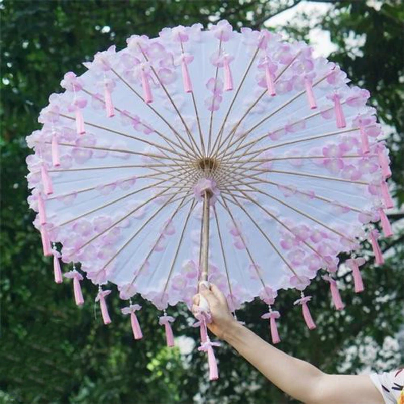中国の絹の傘アニメ女性の写真撮影のコスプレ小道具アンティークタッセル傘透明日本パラソル紙傘 Umbrellas Aliexpress