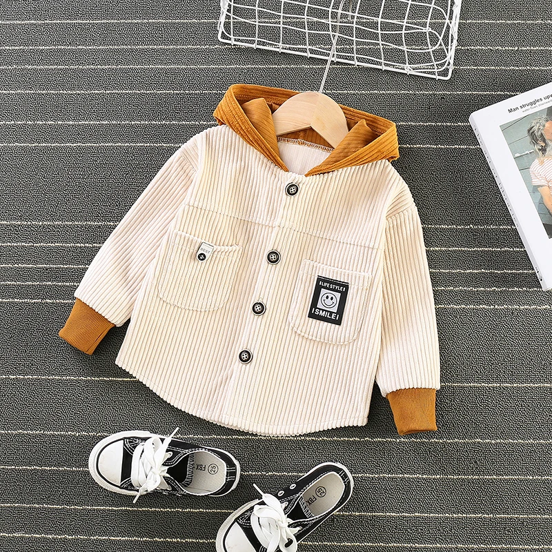 

Spring Autumn Boy Hooded Sport Clothes For 1-6T Boy Girl Light Wool Core Jackets Kids Coat Children Splice Outerwear Clothing