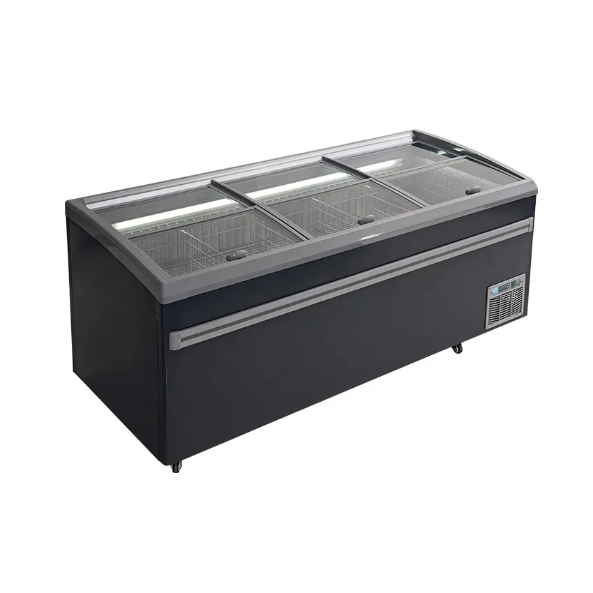 

Horizontal Bagged Food Freezer Island Chest Freezer Showcase Supermarket Meat Freezing Store Refrigerator
