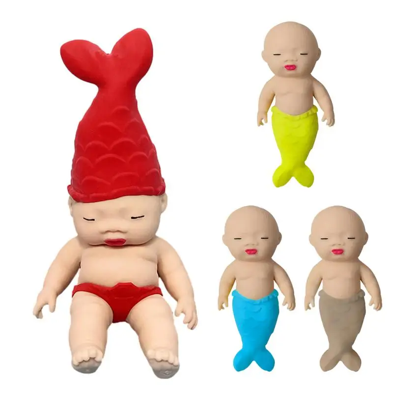 16cm Mermaid Baby Doll Cute Funny Squeeze Doll Pinching Toys Slow Rising Sensory Fidget Toys Stress Relief Toys For Kids Adults fidget slider wolf claw radish toys for adults kids cool haptic toys fidget toy gift stress relief toys wolf claw novelty toys