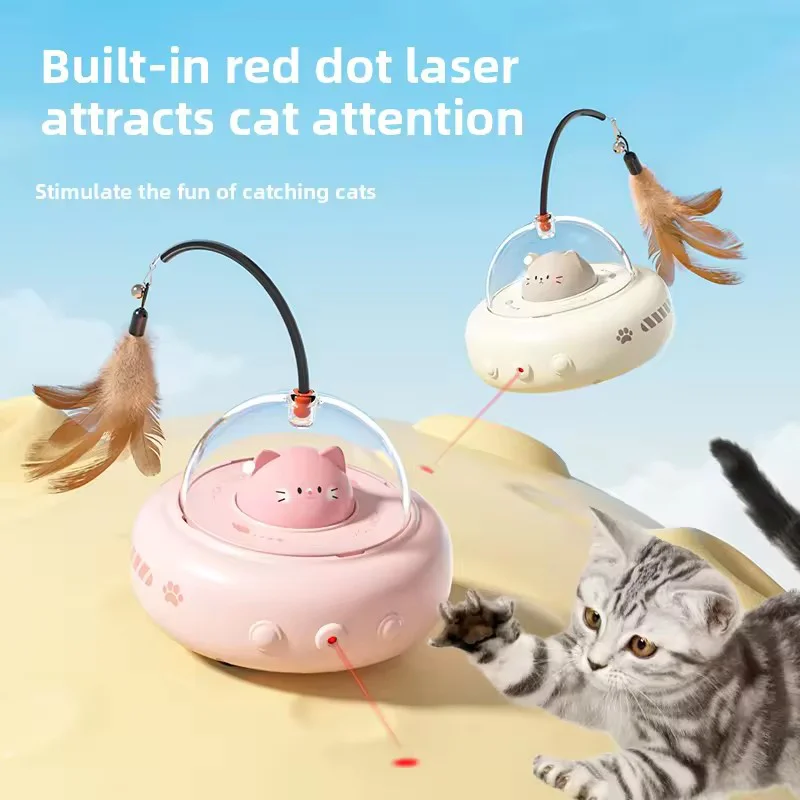 Smart Auto Cat Toy Electric Sensor Feather Laser Wand Interactive Self-Play Anti-Boredom For Indoor Kittens USB Pet Supplies Smart Auto Cat Toy Electric Sensor Feather Laser Wand Interactive Self-Play Anti-Boredom For Indoor Kittens USB Pet Supplies