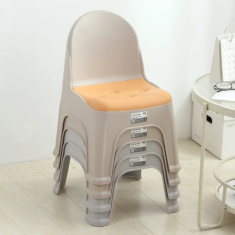 Plastic Small Stool Backrest Simple Living Room Coffee Table Adult Small Stool Non-slip Home Thickened Chair Back folding stool dining chair stool solid wood shoe changing stool