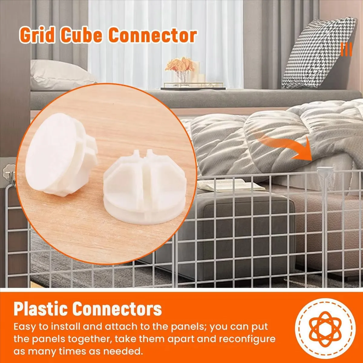20pcs Wire Cube Abs Connectors For Wire Cube Storage Shelves Modular Organizer C