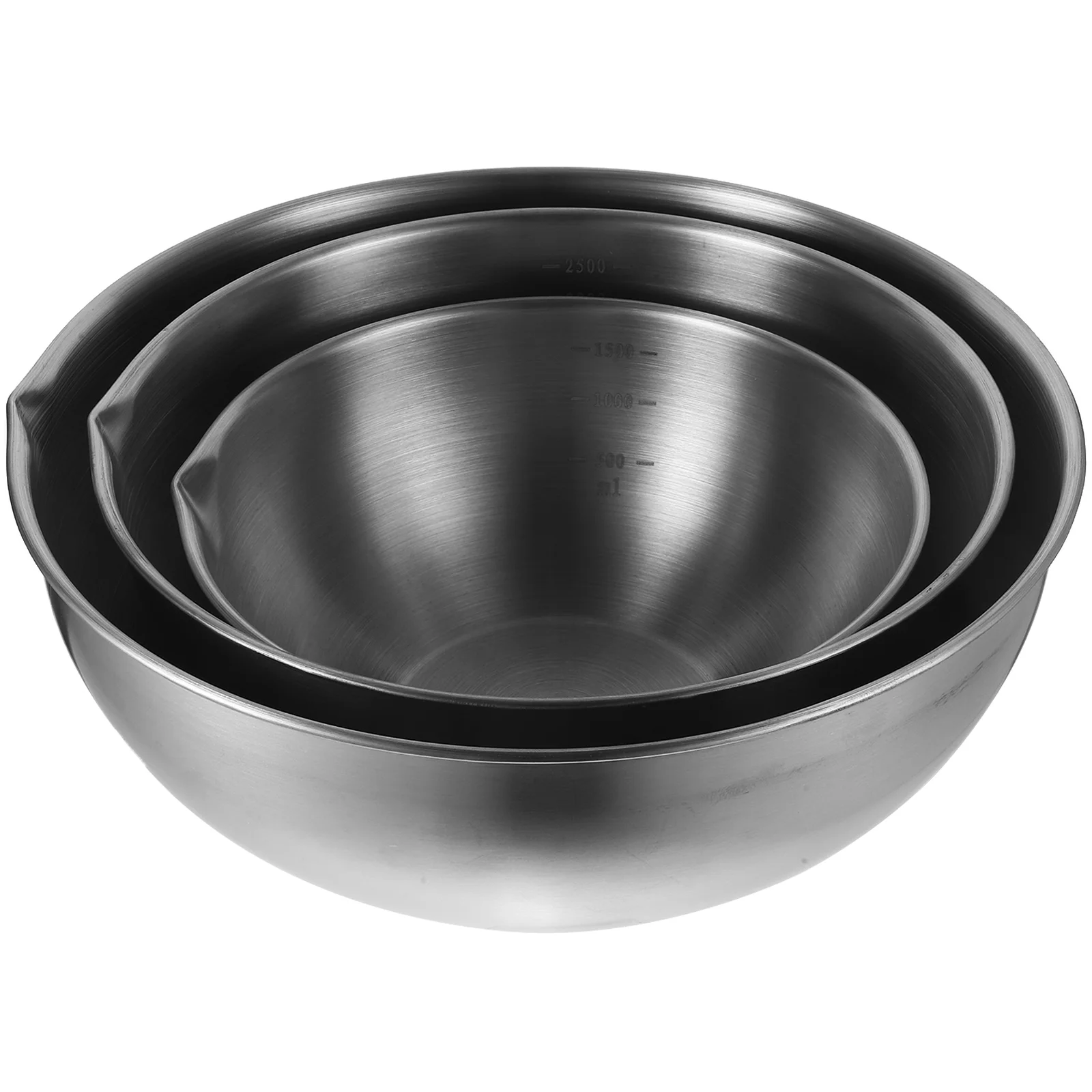 

3pcs Multi-purpose Mixing Bowl Portable Metal Bowl Salad Bowl Dough Basin Kitchen Food Basin