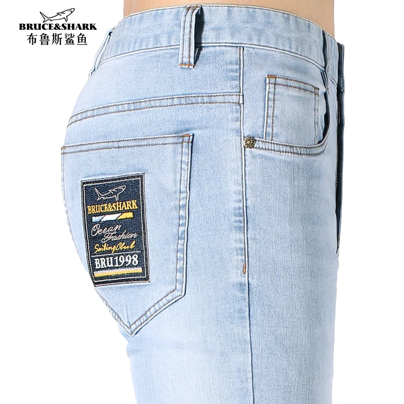 Bruce&Shark New Men's Summer Jeans Thin Stretching Straight Leg Casual Jeans Men Fashion Denim Cowboys Man Pants