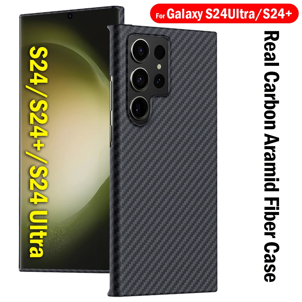 

Real Carbon Fiber Case For Samsung Galaxy S24 Ultra S23 S22 Plus 5G Case Ultra Thin Aramid Fiber Protection Cover Capa Fundas