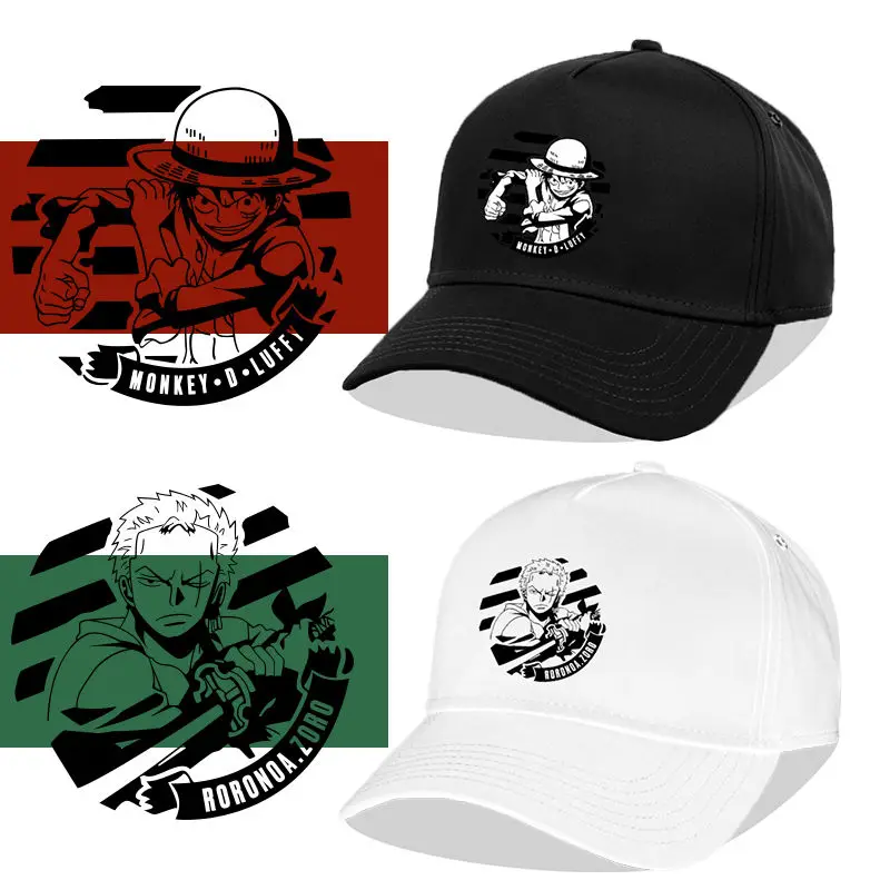 

New Cartoon Peaked Cap One Piece Luffy Zoro Nami Usopp Peripheral Versatile Creative Student Couple Fashion Casual Baseball Cap