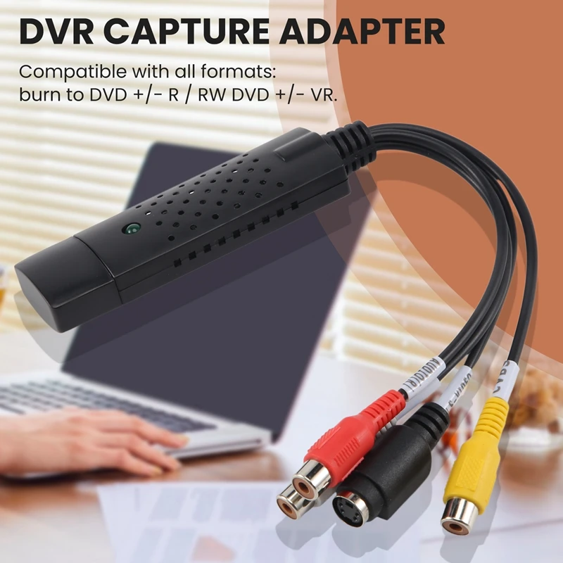 Easycap USB 2.0 Easy Cap Video TV DVD VHS DVR Capture Adapter Easier Cap USB Video Capture Device Support Win10 6