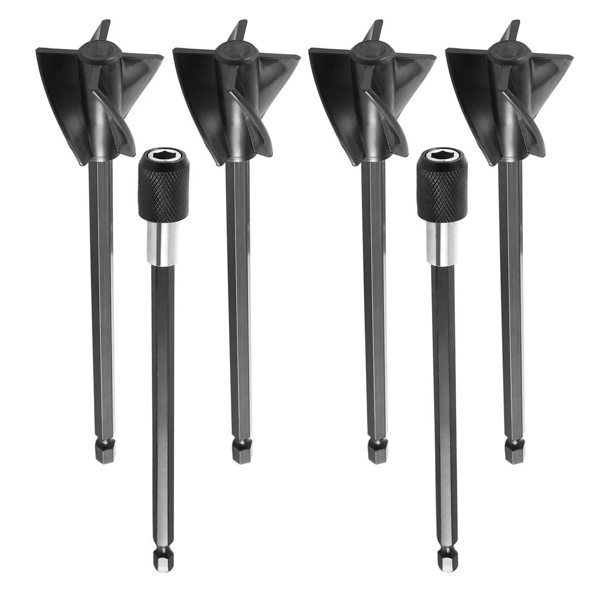Epoxy Resin Paint Mixer Paddles for Drill,4Pcs Reusable Paint Stirrer Resin Drill Mixer Paddles and 2Pcs Extension Rods