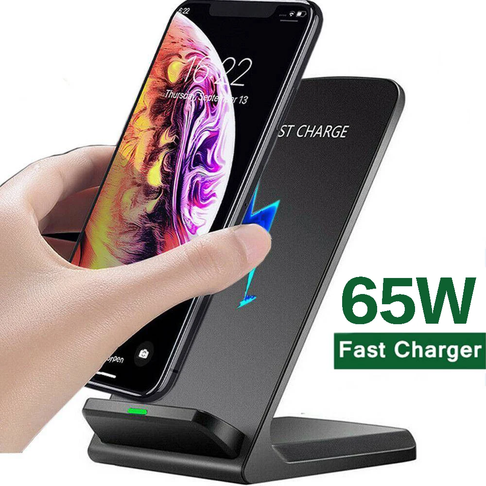 Wireless Charger 65W Fast For Samsung S22 S21 Note 20 iPhone 16 15 14 13 XS XR X 8 Airpods Pro